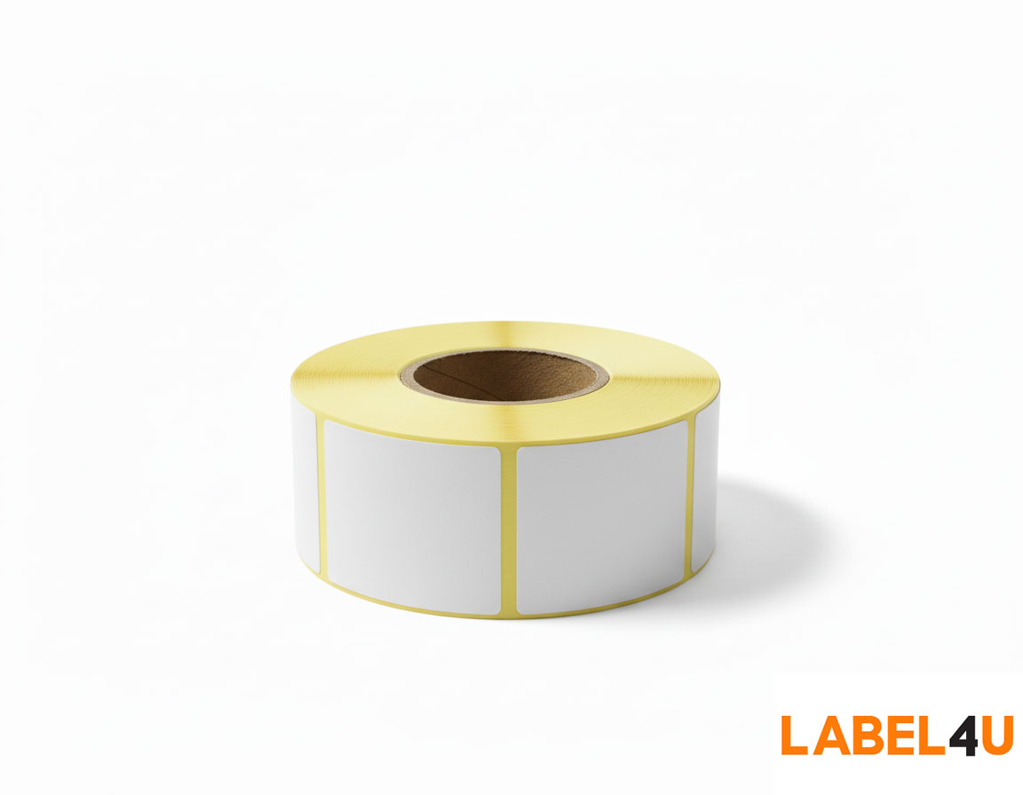 Самоклеящаяся этикетка 58х60 ракурс сбоку